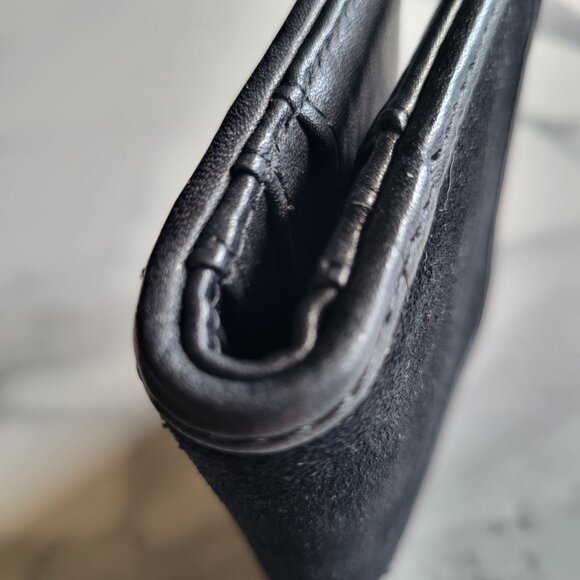 Siren La Petite Black Spartina 449 Suede Wallet Gold Zipper and Snap Closure - Picture 11 of 16